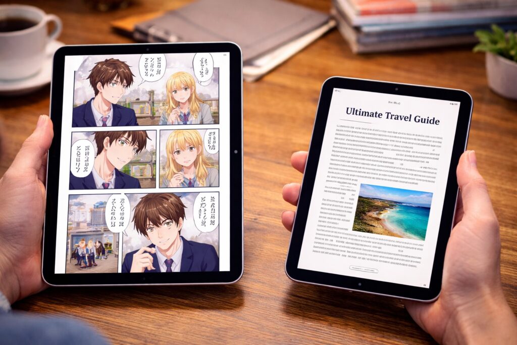 漫画や電子書籍の読みやすさを検証