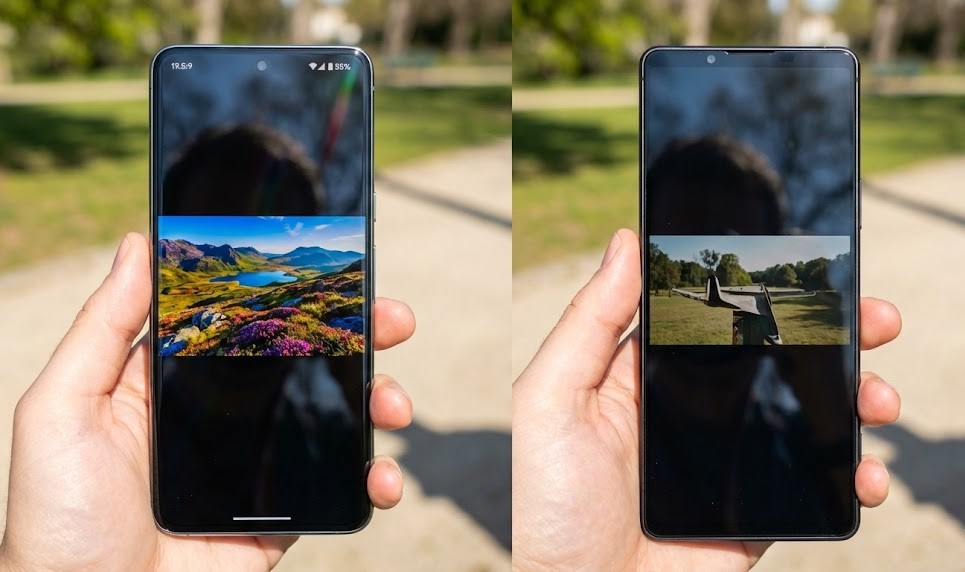 画面の明るさや比率に関するディスプレイの差